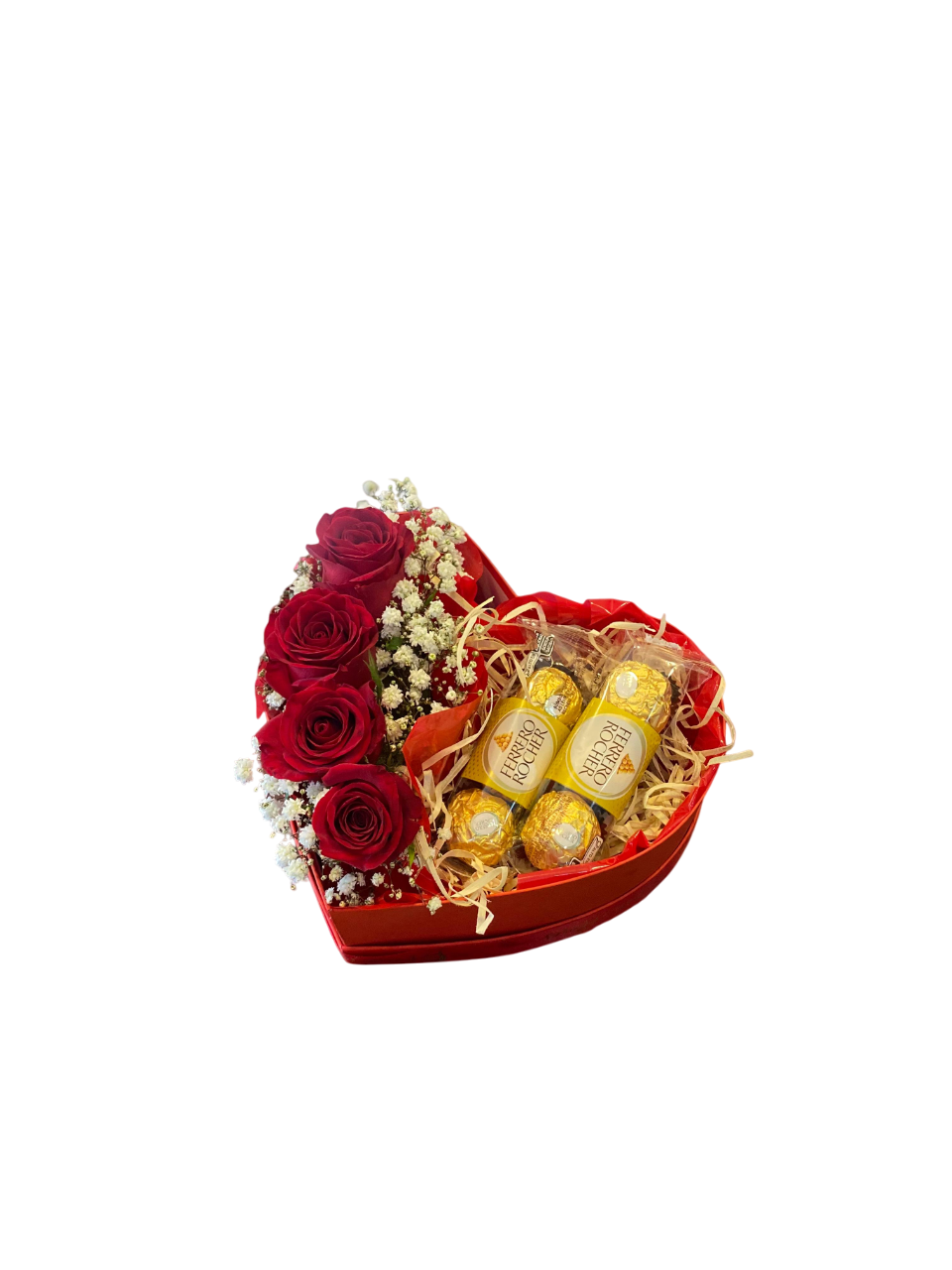 Cora��o Caixa Rosas e Ferrero