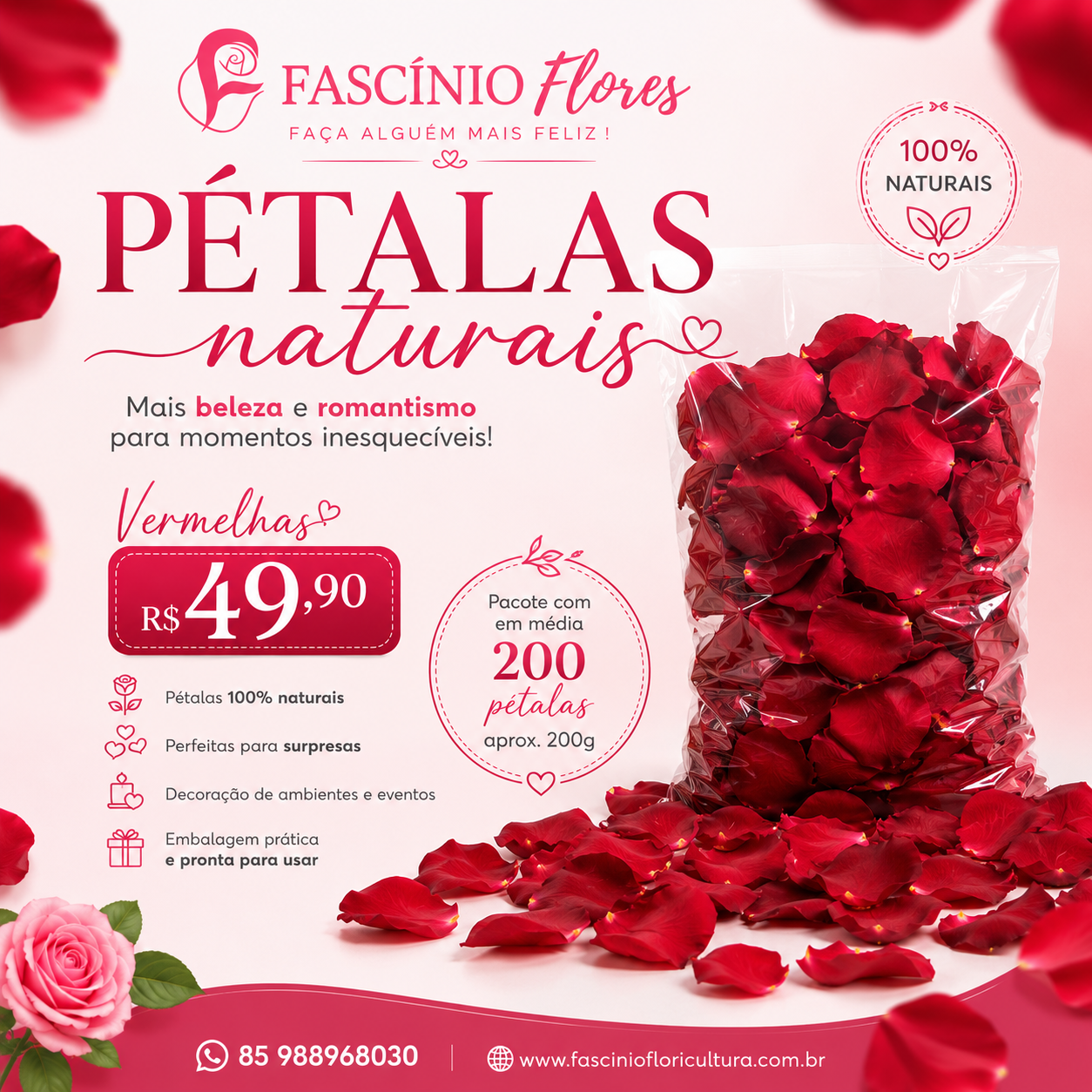P�TALAS NATURAIS VERMELHAS